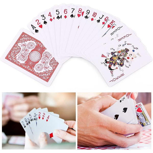 12 kortlekar med spelkort (6 blå och 6 röda)