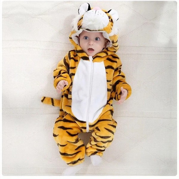 Unisex Baby Flannel Stitch Cosplay Romper Animal Onesie Kostym Huva Cartoon Outfit Suit 90(13-18M)-Anime mov 08