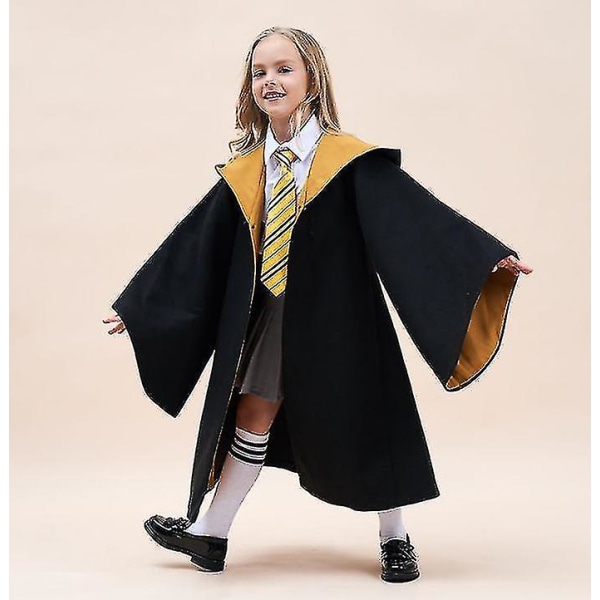 Barn Pojke Tjej Trollkarl Harry Potter Fancy Dress Kappa Kostym Cosplay Halloween Kostym Karneval Kostym yellow 145cm-9-10 Years