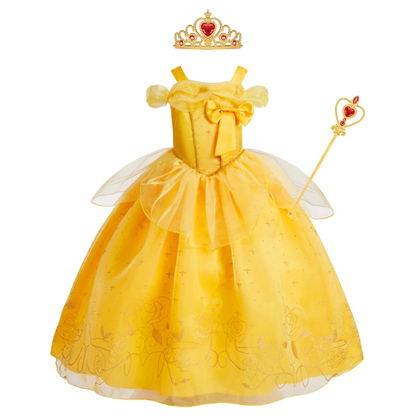 Barnklockkläder Flickor Prinsessbal Ärmlösa Klänningar Barn Prestanda Maskeraddräkt Halloween Barn Cosplay Klänningar Set DB11 Set 02 Size 110