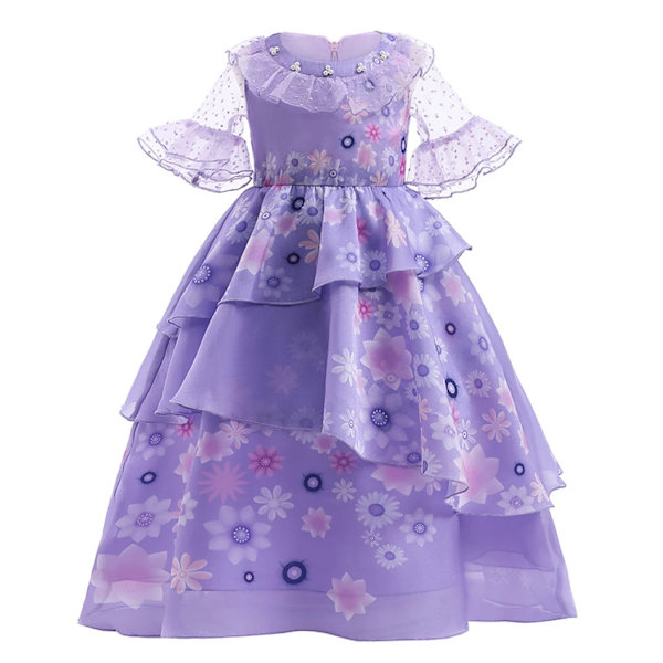 Encanto Isabella Mirabel Prinsessklänningar för flickor Barn Halloween Födelsedag Bal Karneval Fest Barn Cosplay Kostym C Isabella dress 130(size 5-6T)