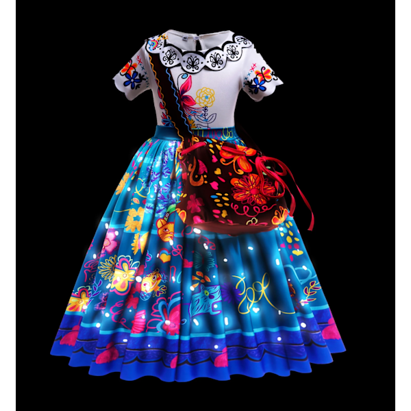 Elsa Anna LED-ljus prinsessklänning flickor älva Rapunzel barn födelsedagsfest kläder Halloween cosplay Frozen Askungen kostym Aurora Dress B 4T (120)