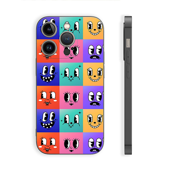 Creative Cartoontpurubber Stötsäker mobiltelefon Caseiphone 15 Caseseries Styleseblackypdt1816