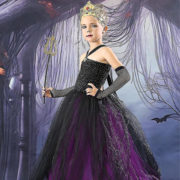 2-12år Barn Flickor Ursula Cosplay Kostym Prinsessan Fest Fancy Dress Halloween Outfits-yvan 4-5 Years