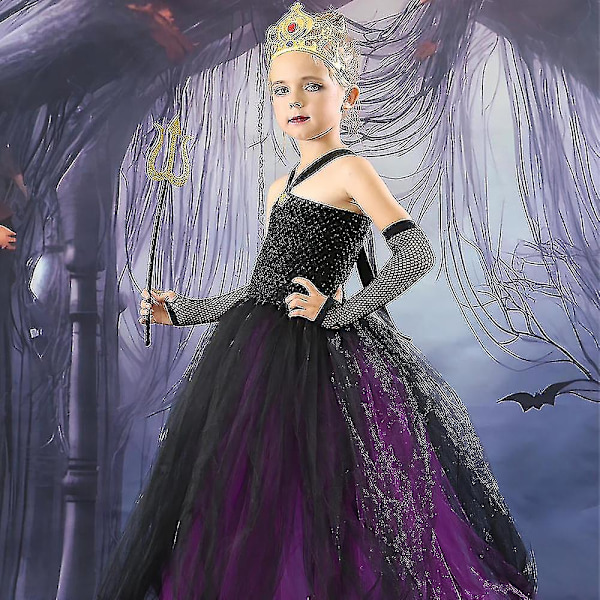 2-12år Barn Flickor Ursula Cosplay Kostym Prinsessan Fest Fancy Dress Halloween Outfits-yvan 6-7 Years