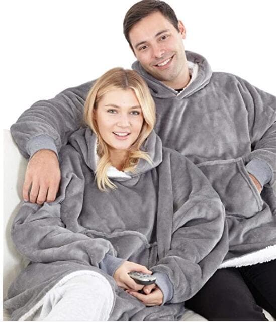 Sofirn Foder Filt Par Söt Pyjamas Grå Hoodie