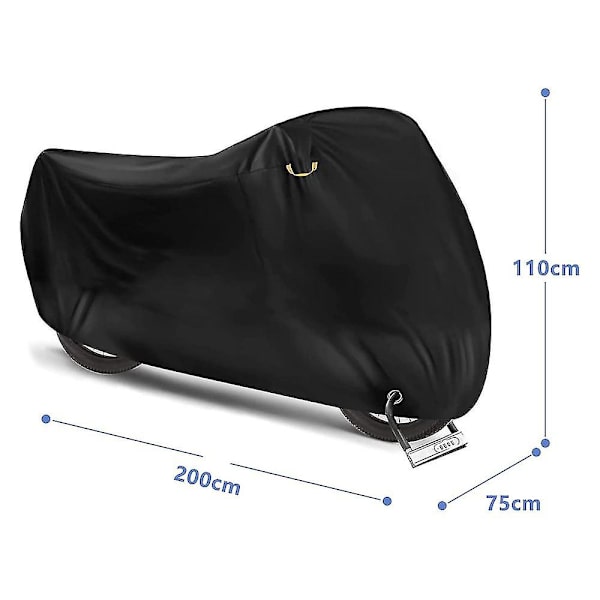 Vattentätt cover för 1 eller 2 cyklar, stora cykelöverdrag för utomhusförvaring - 210 X 110 X 80 Cm null none