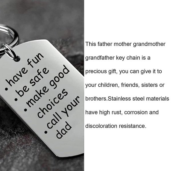 Ring din mormor Graverad metall nyckelring Barn presenthänge papa