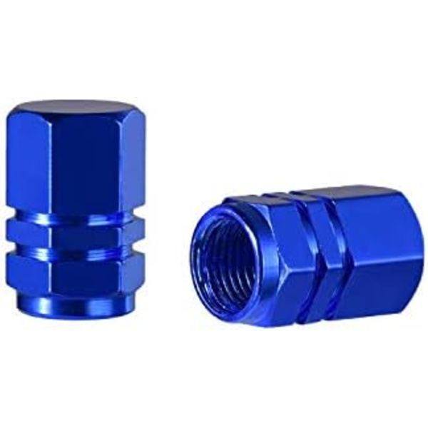 EBOOT 8 delar Däckstamventilkåpor Hjulventilkåpor Dammtät cap för bil, hexagonform (blå) Blue