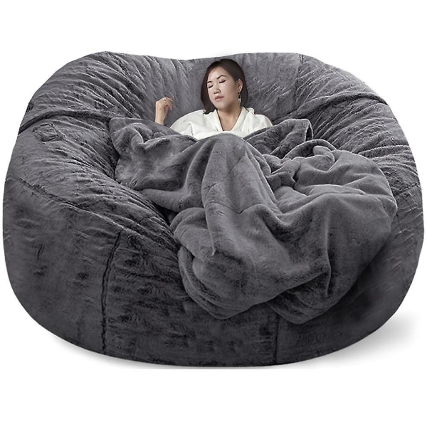 Lazy Sofa Bean Bag konstgjord päls Bean Bag (endast bönor) snow dark gray 150x75cm