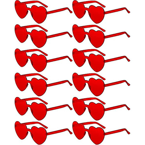 Heart Beautifygae 16st för kvinnor Transparent Heart Haped Beautifygae Buk Fun Beautifygae RED