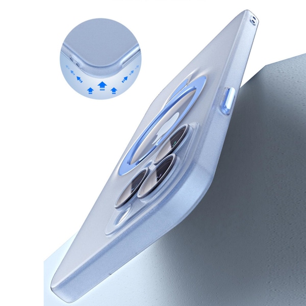 Genomskinligt Magsafe- case kompatibelt med Iphone 15 Pro Max, matt PC Stötsäkert tunt cover med magnetisk ringhållare Black For iPhone 15 Pro Max