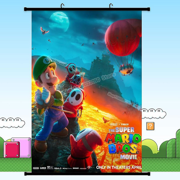 Super Mario Bros Dukmålning Tecknad bild Väggkonst Rumsdekoration Anime Estetisk affisch Vardagsrum Kontor Heminredning SIze 40X60CM Mario-K
