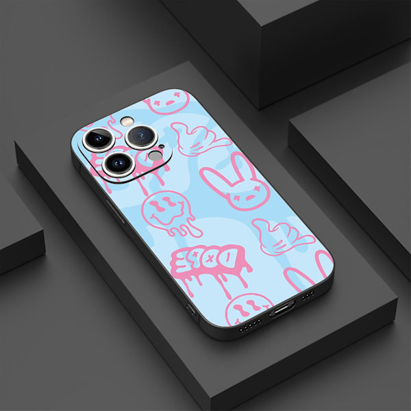 Creative Cartoon Tpu Gummi Stötsäkert Phone case För Iphone 15 Case Series Style H Svart Ypdt1383