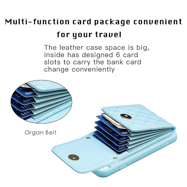 Bf22-stil case för Iphone 6 / 6s / 7 / 8 / Se (2020) / Se (2022) Kickstand Pu läderbelagd Tpu cover Blue