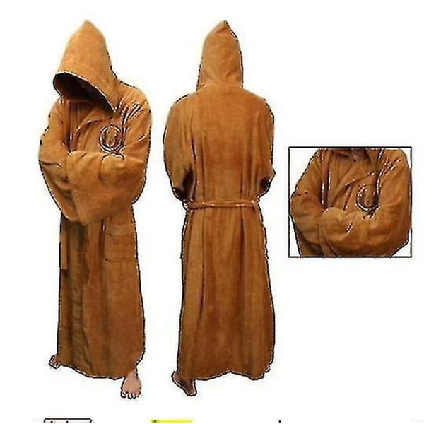 Star War Badrock Jedi Sith Huva Morgonrock Kappa Mjuk fleece Morgonrock Julklapp brown XL