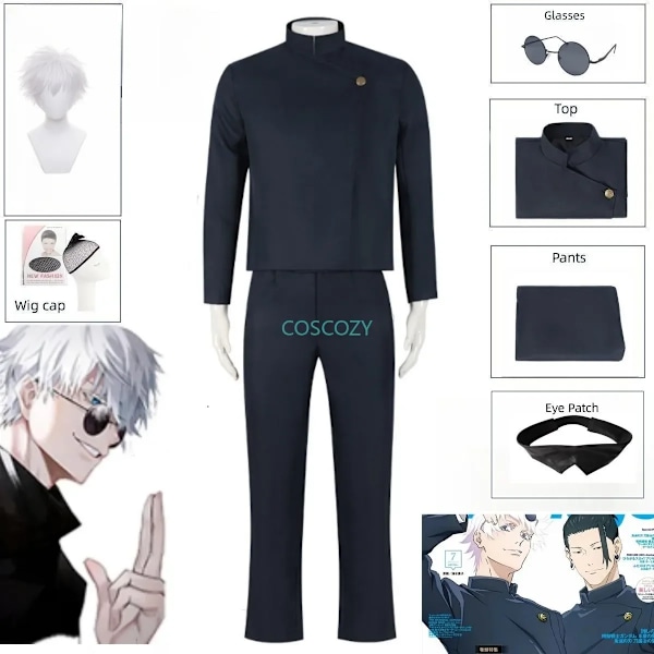 Gojo Satoru/Geto Suguru cosplaydräkt anime jujutsu Kaisen cosplay pojkar HERR blå uniform skräddarsydd cosplay cos L B4