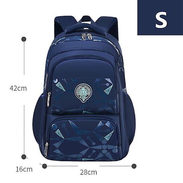 Grundskoleryggsäckar Vattentäta Barn Skolväskor För Pojkar Barn Reseryggsäck Ortopedisk skolväska Mochila Infantil S blue