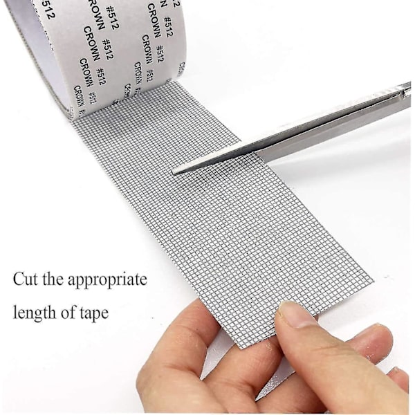 Fönsterskärm Mesh Reparationstejp Kit Extra starkt lim Vattentät Dark grey