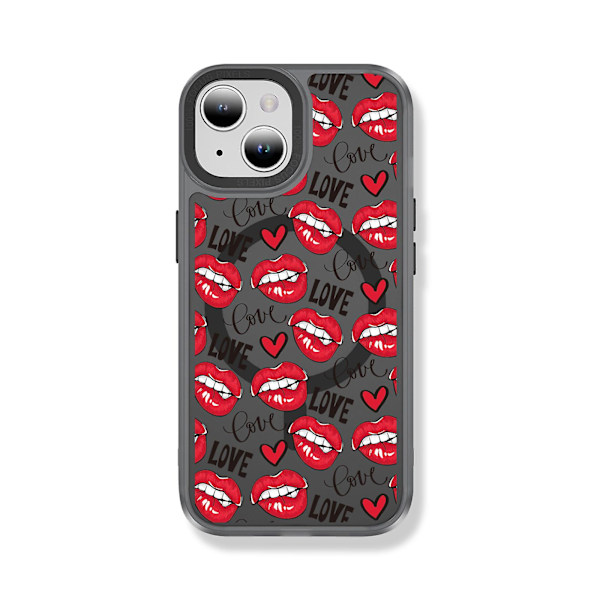 Creative Painted Pattern Matt Magsafe Magnetic Phone Case För Iphone 15 Case Model Style A Transparent Ypcx0245
