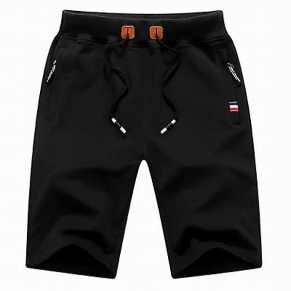 2022 nya herrshorts sommarbyxor Bomull Casual Sweat Bermudas Herr Svart Homme Klassiskt märkeskläder Strandshorts Man Z 100-107kg for 6XL Black