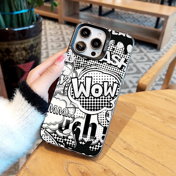 Tecknad Frostat Dubbellager Färg Silver Phone Case Iphone 15 Case Case Stil K Vit Ypmd0864