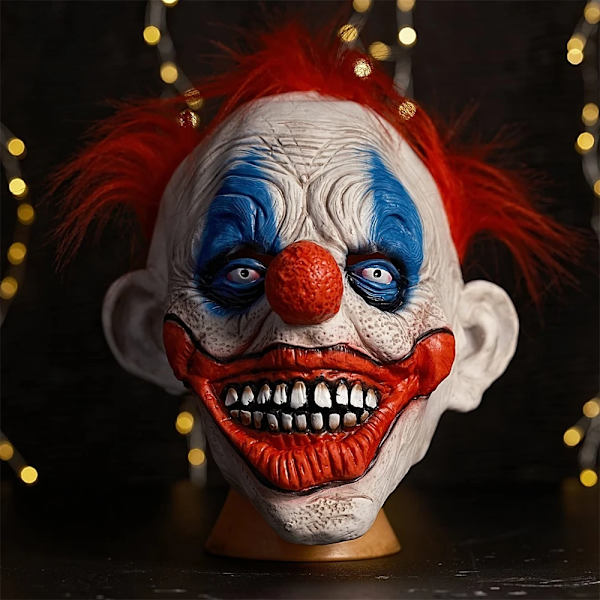 Diverse Clownmask Halloween Skräck Ond Clowns Huvudöverdrag Kostymfest Film Cosplay Joker Mask Läskig Djävul Leende Clownsmask Clown Mask