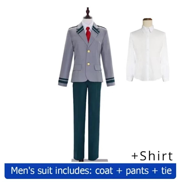 Anime My Hero Academia Midoriya Izuku Cosplay Kostym Todoroki Shoto Skoluniform Set Peruk Dräkt Unisex Halloween Rollspel XXL Men Full Set
