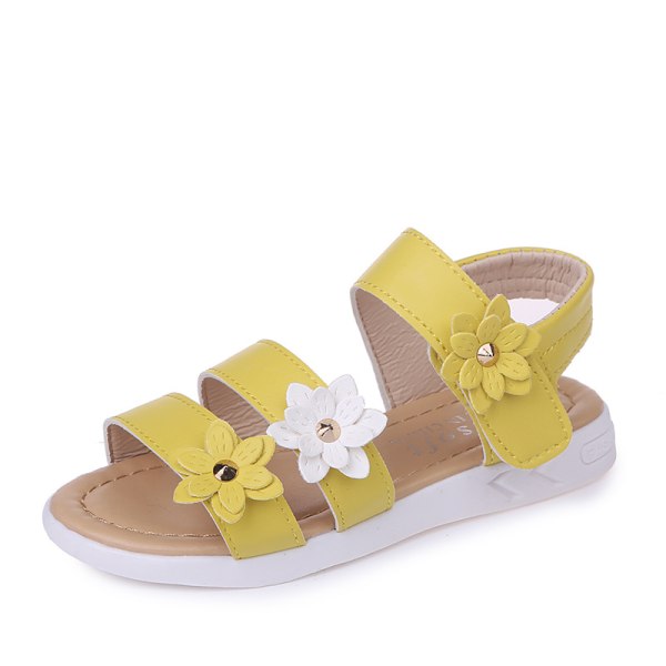 2023 Sommarnya flicksandaler Flower Princess Skor Gul 26