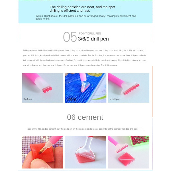 Diamond Painting Set Fat Pen Transparent Box