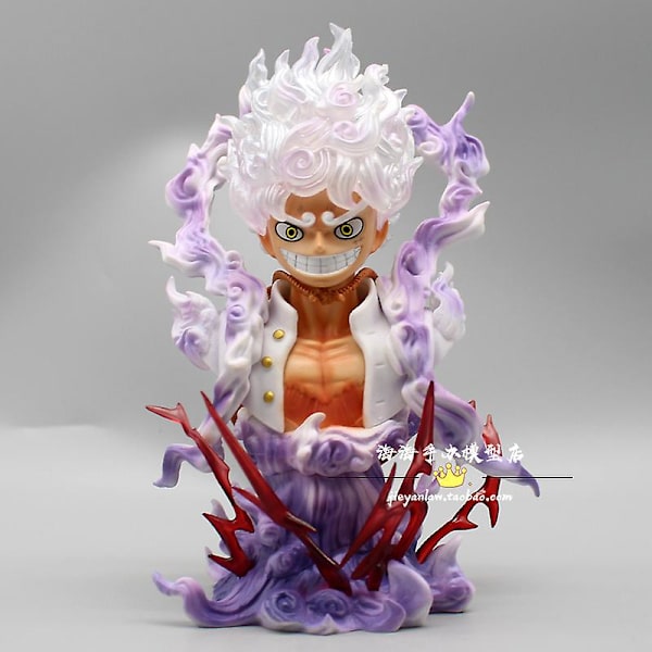 One Piece Luffy Gear 5 Anime Figur Sun God Nika 17cm Pvc Action Staty Staty Samlarobjekt Modell Dockleksaker För Barn Present C with box 17cm bust