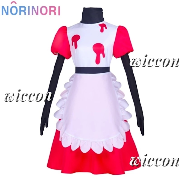 Niffty Anime Niff Cosplay Kostym Dräkt Söt Djävul Rollspel Kläder Peruk Uniform Hotel Cosplay Halloween Fest Kvinnor Klänning M Wig only