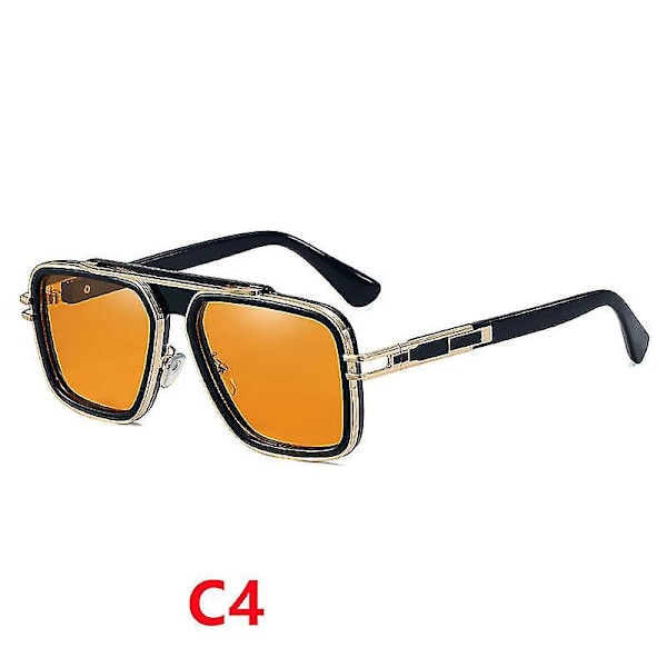 Square Aviator Solglasögon För Kvinnor Män Retro Aviator Solglasögon UV-skydd Designer Pilot 70-tal 80-tal Solglasögon C4
