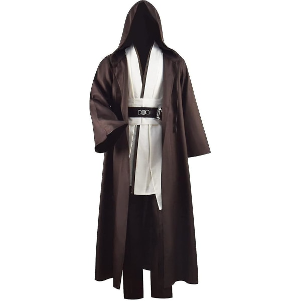 Ycy-vuxen tunikadräkt för jedi-outfit Skywalker Halloween Cosplay-dräkt Hooded Robe Cloak Full Set Uniform Tre versioner White XX-Large