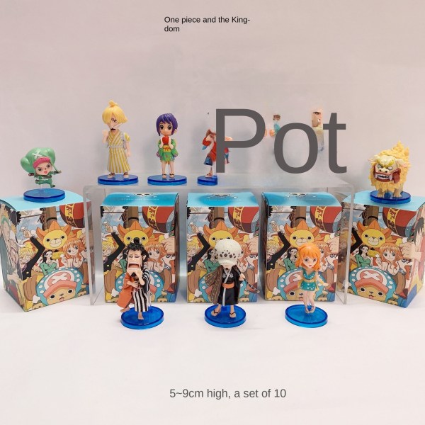 En uppsättning One Piece Wano Country Anime Model Tide Play Blind Box
