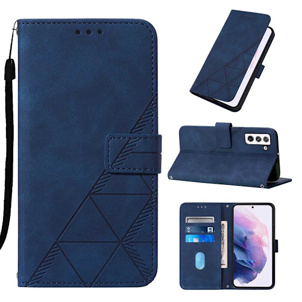 Phone case för Galaxy S22 Plus/S22+ 5G cover, Allytech avtagbar handledsrem Flip Stand Korthållare Magnetlås Slim Fit Scratch darkblue