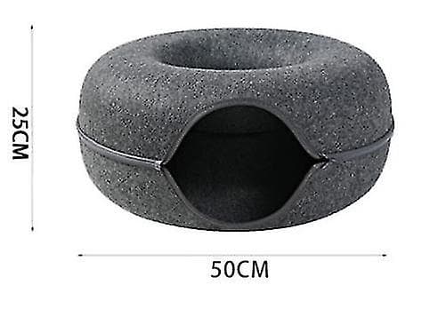 1 st Pet Tunnel Donut Cat Bed (mörkgrå) null none