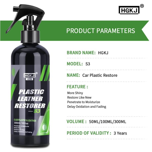 Plastic Restorer Polish Cleaner Agent Hydrofob Coating Biltillbehör 50ml 100ml