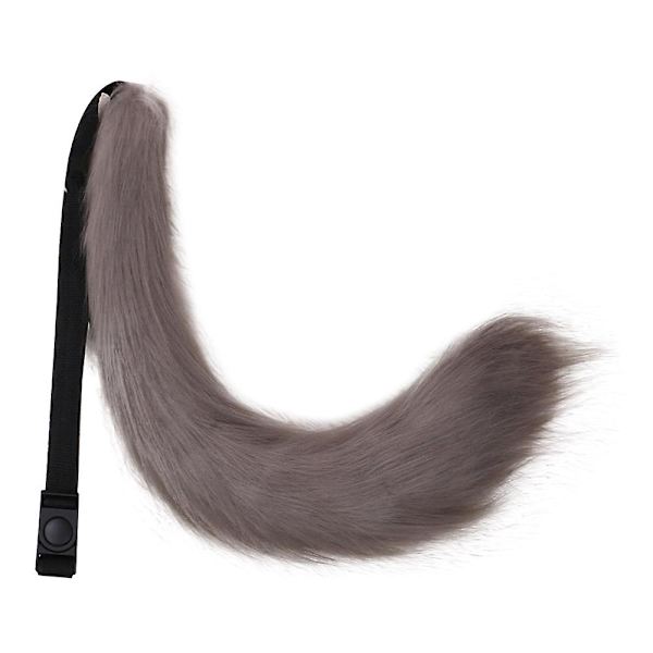 Faux Fur Tail Party Kostym Accessoarer Plysch Fox Wolf Tail grey