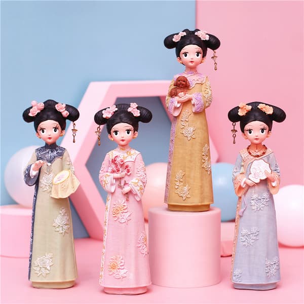 Kina Hanfu liten prydnad 811-4A Medium kudde valp