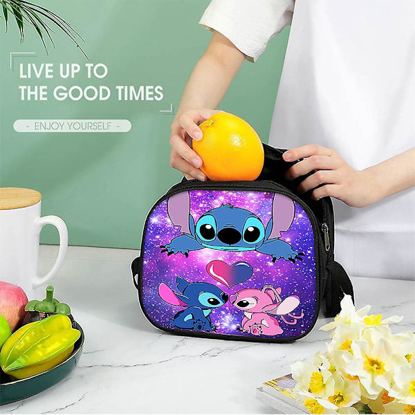 Stitch Printed Lunch Box Multifunktionell Lunchpåse för skolkontorsarbete Picknickpresenter B
