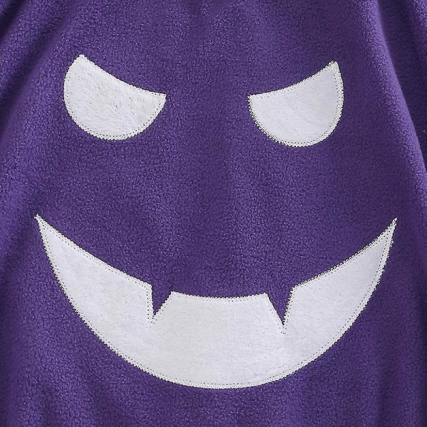 Halloween Barn Pojkar Flickor Kappa Vår Höst Huva Spöke Ansiktsmönster Kostymer Cosplay Rollspel Barn Semester outfit purple 5T