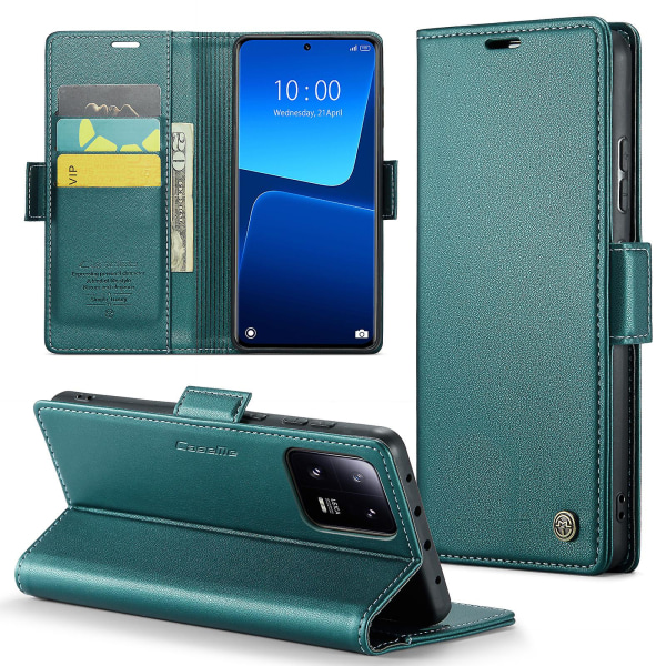 Caseme 023-serien för Xiaomi 13 Pro 5g Pu Leather Flip Cover Rfid Blocking Wallet Phone case Green