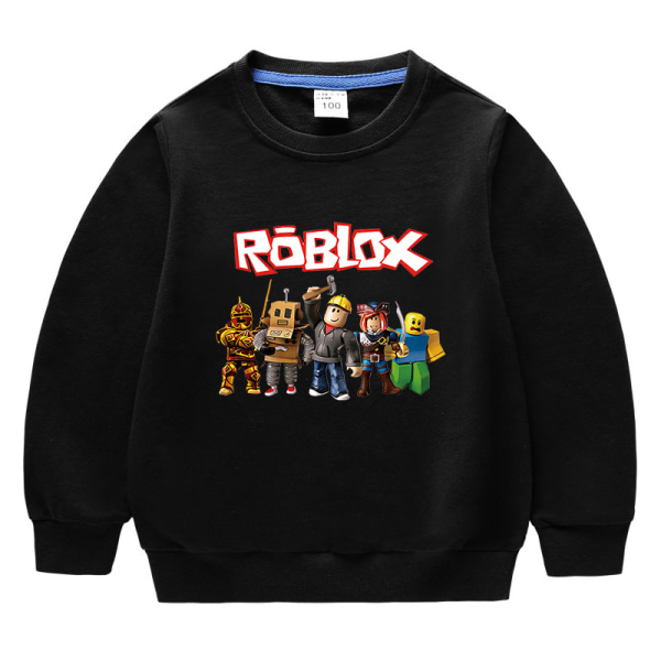 Barnkläder-Roblox rund hals sweatshirt-svart 110cm