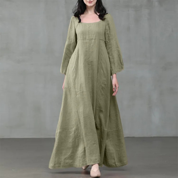 Medeltida klänning Kvinna Kostym Palats Bomull Linne Sommar Viktorian Klänning Cosplay Lång Maxi Klänningar Kaftan Robe Halloween Karneval XXXL Dark green