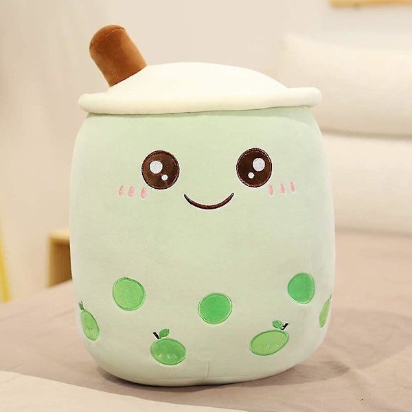 Bubble Tea Plyschkudde Supermjuk sovkudde för soffa 24cm green