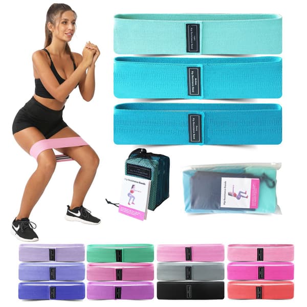Elastiskt band set Pink+Rose Red+Rubber Red+Mesh Bag