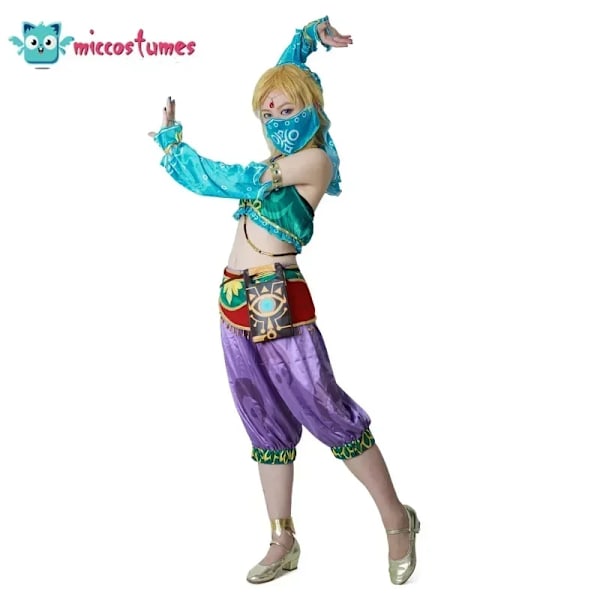 Miccostumes Kvinnlig Outfit Desert Link Kvinnor Gerudo Outfit Cosplay Kostym Fullset för Kvinnor Halloween Desert Cosplay Kostym Plus Size green