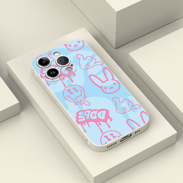 Creative Cartoon Tpu Gummi Stötsäkert Phone case För Iphone 15 Case Series Style H Svart Ypdt1383