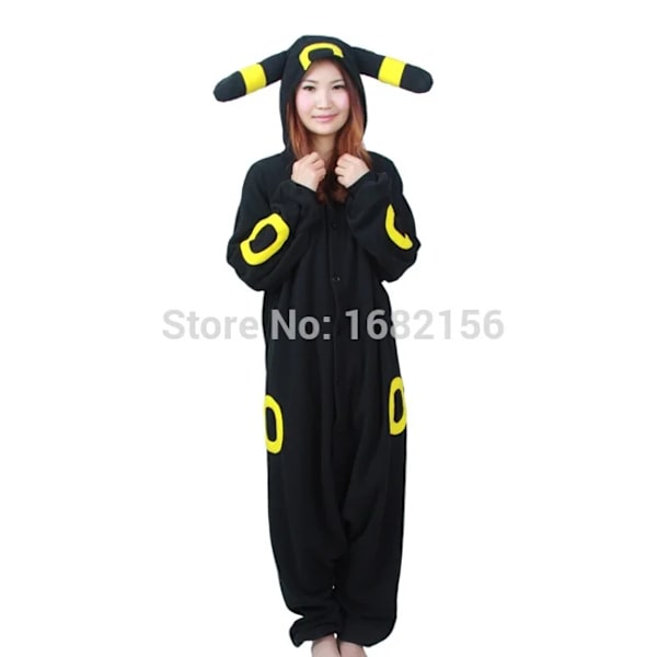 Kigurumi Vuxen Anime Cosplay Kostym Svart Umbreon Onesie Unisex Cartoon Tvättibjörn Pyjamas Fest För Kvinnlig Manlig XL black